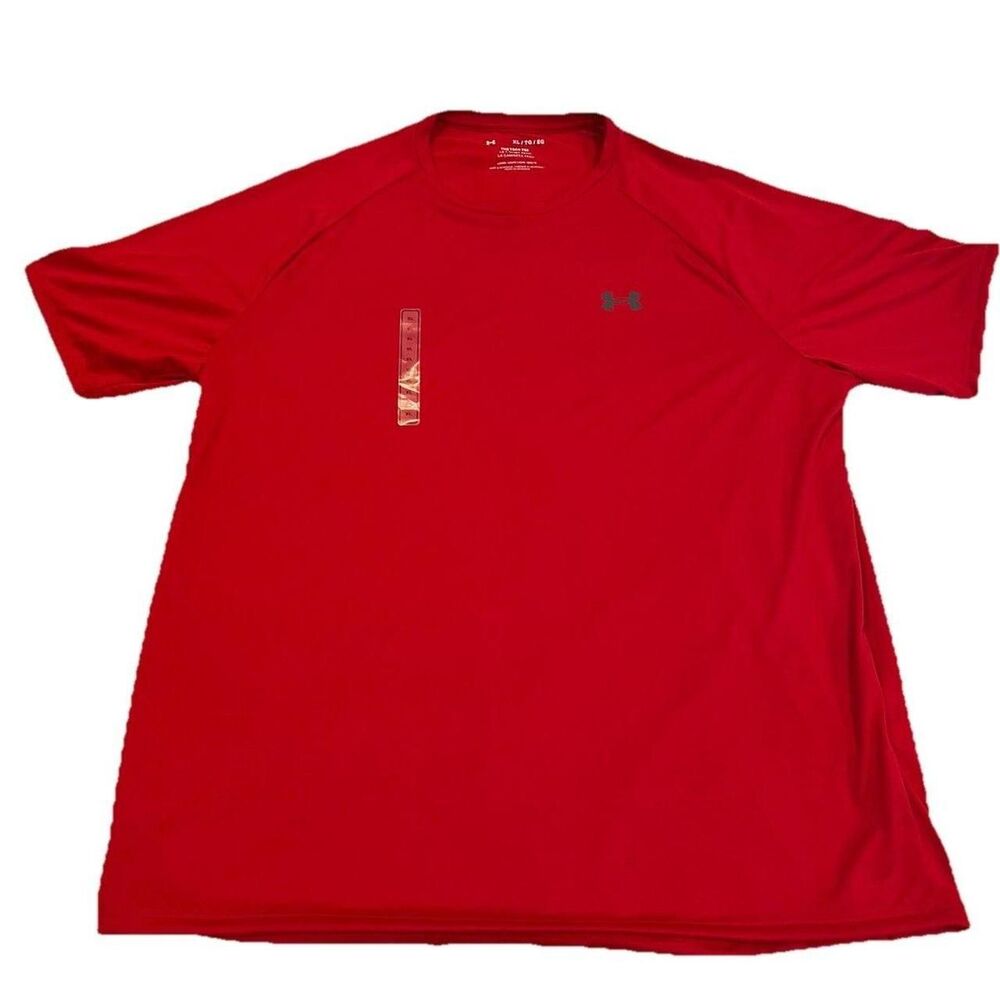 NEW NWT Mens Under Armour‎ Red Short Sleeve XL Extra Large The Tech Tee T-Shirt